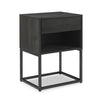 Table de nuit Fynn de 18 po (l) x 25,75 po (H) à 1 tiroir avec tablette de rangement - brune et noire