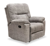 Fauteuil coulissant inclinable Fynn de 40 po fabriqué au Canada en tissu de chenille - gris tourterelle