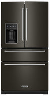 Réfrigérateur KitchenAid de 26,2 pi³ et de 36 po à portes françaises - acier inoxydable noir - KRMF536RBS
