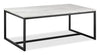 Table à café moderne Webber de 46 po en marbre - blanche