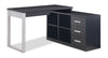 Bureau en coin réversible Owen de 55 po avec 4 tiroirs et compartiments - noir