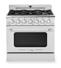 Cuisinière à gaz Classic Rétro par Unique de 36 po et de 5,2 pi3 à 6 brûleurs avec convection - blanc guimauve - UGP-36CR W