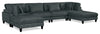 Sofa sectionnel modulaire sans accoudoirs Lounge 6 pièces en chenille - gris