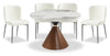 Ensemble de salle à manger Alwin 5 pièces en métal avec table ronde de 47,25 po (L), dessus en pierre frittée et 4 chaises - brun et blanc