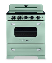 Cuisinière à induction Classic Rétro par Unique de 30 po et de 3,9 pi3 - vert menthe estival - UNQ-30CR IC LG