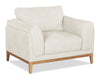Fauteuil Valley de 44 po en tissu avec base et pattes en hévéa - sable