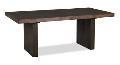 Zelda Dining Table with Pedestal Base, 78-96"W - Espresso Brown | Table de salle à manger Zelda de 78 po à 96 po (L) avec base piédestal - brun espresso