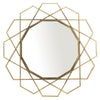 Miroir de forme géométrique en métal doré de 35 po