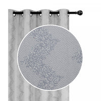 Rideau de 96 po argenté en jacquard à motif de chevron - ensemble de 2
