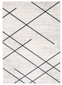 Carpette Damali ivoire et bleue lavable à la machine - 5 pi 0 po x 7 pi 0 po