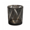 Bougeoir en verre pour chandelle décorative à motif de vagues - ensemble de 2 bougeoirs