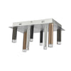 Plafonnier affleuré Galiano noir, cuivre et aluminium satiné à 8 ampoules