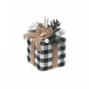 Ornement de Noël en forme de cadeau à point à carreaux blanc