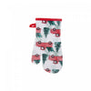 Mitaine de four en coton orné de camions rouges avec arbres - ensemble de 4