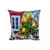 Coussin à DEL 18 x 18 en velours orné d’un arbre de Noël sur un wagon - ensemble de 2 coussins