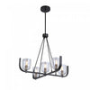 Lustre Cheshire noir et nickel à 5 ampoules