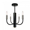 Plafonnier semi-affleuré Verona noir et nickel brossé à 4 ampoules