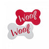 Tapis de plancher pour animaux « Woof » en forme d’os en coton tressé - ensemble de 2 tapis de plancher