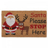 Paillasson en fibre de coco « Santa Please Stop Here »