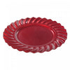 Assiette de présentation de 13 po rouge ornée de vagues - ensemble de 6