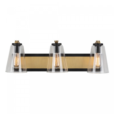 Treviso Black & Brass 1-Light Bathroom Sconce