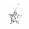Ornement en forme d’étoile en métal argenté - « Merry Christmas » - ensemble de 6