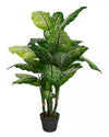 Dieffenbachia artificiel de 47 po en pot noir