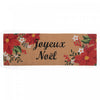 Paillasson 16 x 48 en fibre de coco orné de poinsettias et « Joyeux Noël »