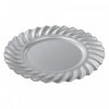 Assiette de présentation de 13 po argentée ornée de vagues - ensemble de 6