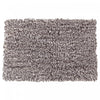 Tapis de salle de bain bain en microfibre gris et blanc à poil long 20 x 32