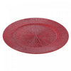 Assiette de présentation de 13 po rouge à motif de dessin dans le sable - ensemble de 6