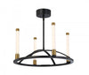 Lustre Infiniti noir et laiton mat à 4 ampoules à DEL intégrées