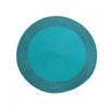 Napperon rond en vinyle avec bordure bleu sarcelle - ensemble de 12