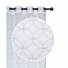 Panneau de rideau transparent en LurexMC brodé de motifs de diamants arrondis bleu sarcelle - ensemble de 2