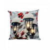 Coussin à DEL 18 x 18 en velours orné de trois lampadaires - ensemble de 2 coussins