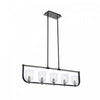 Luminaire pour îlot Cheshire noir et nickel à 5 ampoules