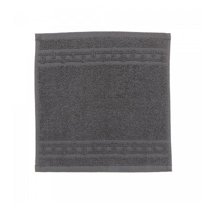 Basketweave Wash Cloth 12 x 12 Charcoal Grey - Set of 6 Towels|Débarbouillette nattée gris anthracite 12 x 12 - ensemble de 6 serviettes