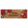 Paillasson 16 x 48 en fibre de coco orné de poinsettias et « Merry Christmas »