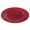 Assiette de présentation de 13 po rouge ornée de sphères - ensemble de 6