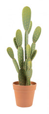 Cactus opuntia artificiel de 21 po en pot terracotta