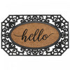 Tapis de plancher « Hello » en caoutchouc et tapis-brosse - octogone