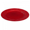 Assiette de présentation de 13 po rouge ornée de houx - ensemble de 6