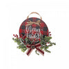 Ornement « Merry & Bright » à point à carreaux rouge avec boucle à accrocher