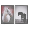 Œuvre d’art murale sur toile encadrée avec portrait de cheval - ensemble de 2 décorations murales