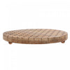 Sous-plat rond en manguier à motifs d’hexagones