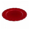 Assiette de présentation de 13 po rouge à bordure festonnée - ensemble de 6