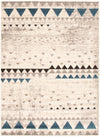 Carpette Raja ivoire-bleu - 3 pi 11 pox 5 pi 7 po