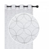 Panneau de rideau transparent en LurexMC brodé de motifs de diamants arrondis gris - ensemble de 2