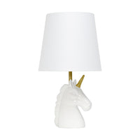 Lampe de table Simple Designs licorne brillante dorée et blanche
