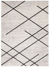 Carpette Damali ivoire et noire lavable à la machine - 5 pi 0 po x 7 pi 0 po
